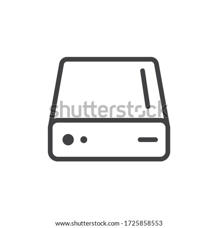 Hard drive vector icon.  Hard disk drive flat sign. Portable Power bank icon symbol pictogram