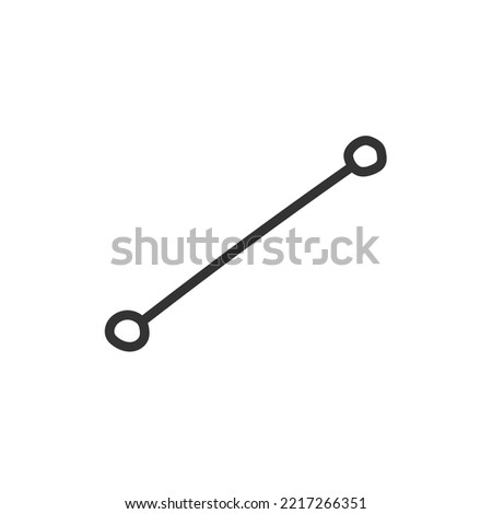 Hand drawn line with two points vector icon. Line segment flat sign design. Line segment linear symbol pictogram