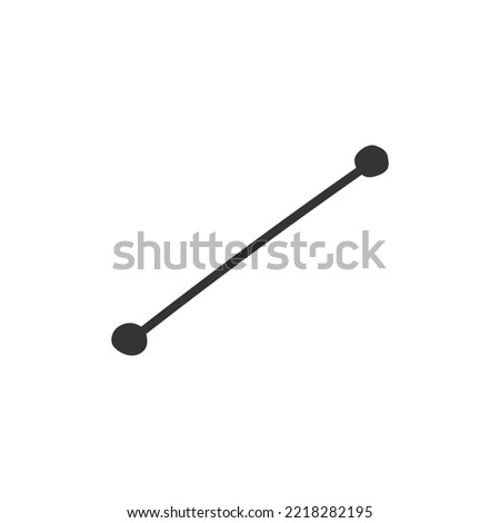 Hand drawn line with two points vector icon. Line segment flat sign design. Line segment linear symbol pictogram