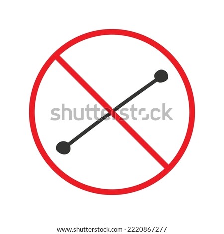 Forbidden hand drawn line with two points vector icon. Line segment flat sign design. Line segment linear symbol pictogram. Prohibited vector icon. Warning, caution, attention, restriction flat sign