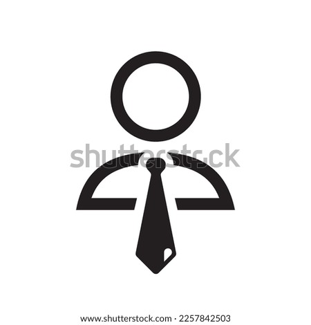 Businessman vector icon. Gentleman flat sign design. Boss icon pictogram. Manager flat symbol. Man in suit with tie icon.