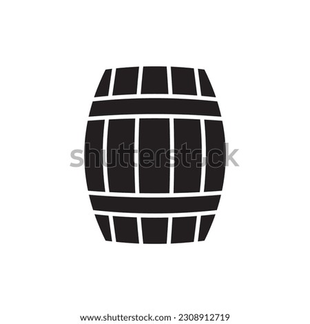 Wooden barrel vector icon. Wine barrel icon. Barrel flat sign design. Wine barrel symbol pictogram. UX UI icon