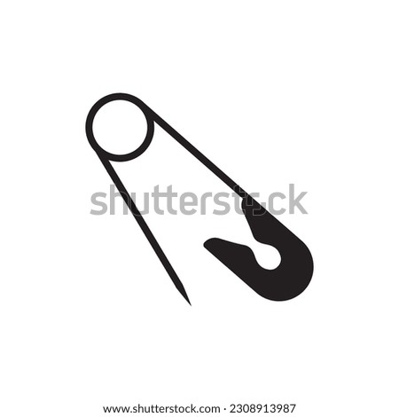 Safety pin icon. Safety pin flat sign design. Safety pin symbol pictogram. UX UI icon