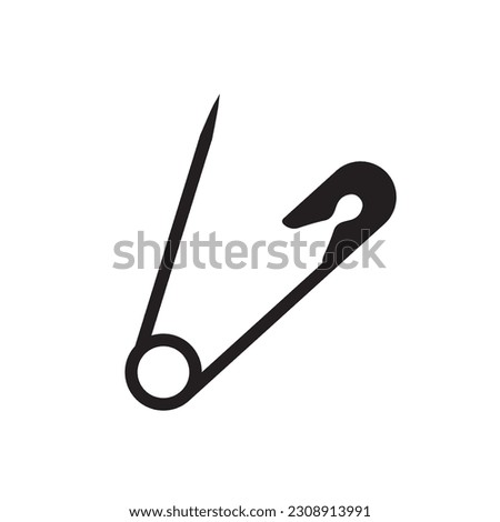 Safety pin icon. Safety pin flat sign design. Safety pin symbol pictogram. UX UI icon