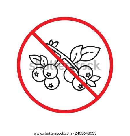 Forbidden Prohibited Warning, caution, attention, restriction label danger. No berries vector icon. Do not eat berries sign design. No berries symbol flat pictogram. 