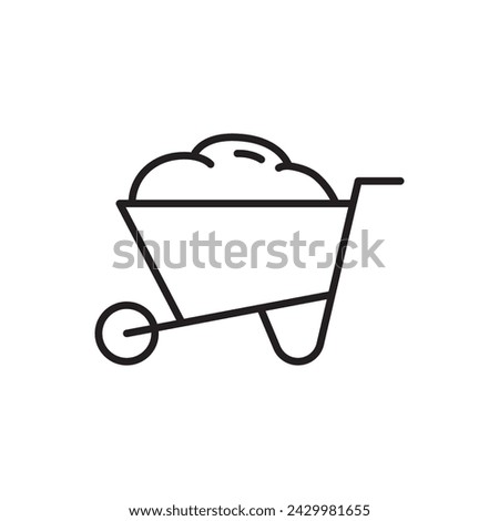 Construction cart icon. Handcart flat sign design. Concrete transportation symbol pictogram. UX UI icon