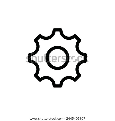 Machinery vector icon. Gear symbol. Cogwheel icon. Settings icon. Screw nut sign. Screw-nut sign. Isolated vector flat pictogram. Cog round symbol design. UX UI icon