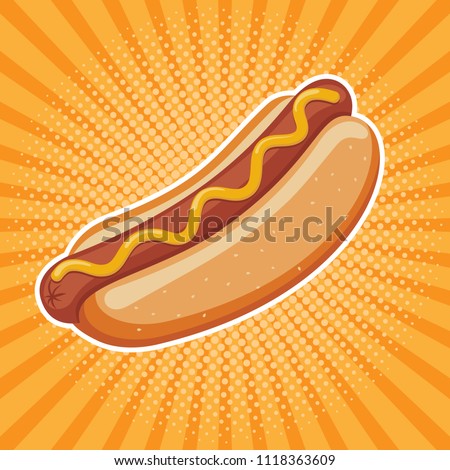 hot dog delicious fast food best choice poster template vector