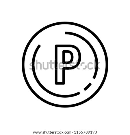 P sign. Line art. Icon Sound Recording Copyright graphic design
