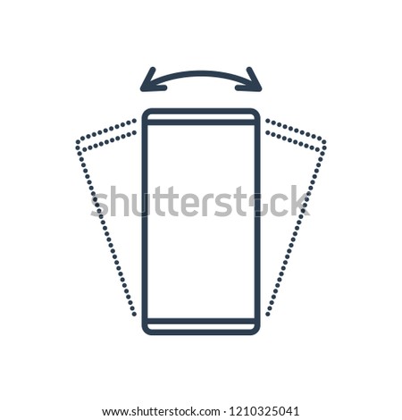 Simple Line of Cell Phone Vector Icon - phone shake icon
