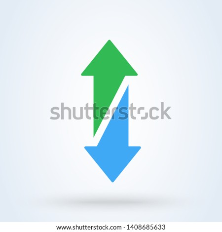 Up and down arrow flat style. Vector illustration icon isolated on white background.
