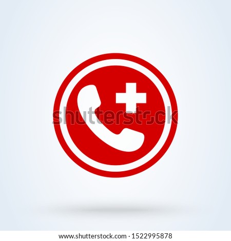 call phone emergency, Simple vector modern icon design illustration.