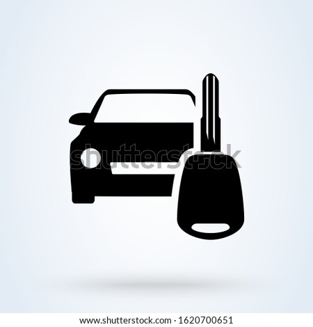 key car rent. vector Simple modern icon design illustration.