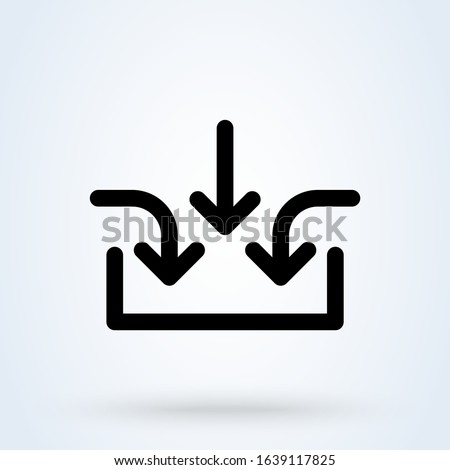 Business multiple inputs icon. Aggregate inputs symbol. Business process illustration.