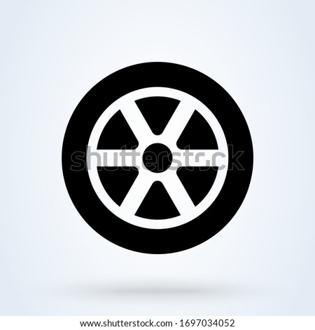 Car wheel icon. vector flat car tyre symbol