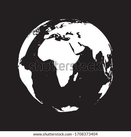 World planet icon. Globe flat design style. vector illustration on black background