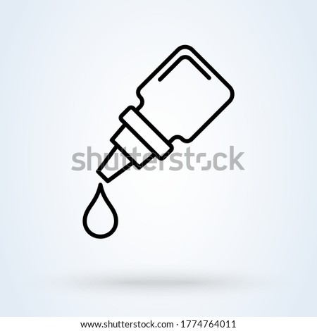 Dropper bottle icon in line design style isolated on white background.