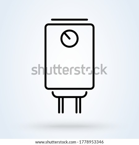 Boiler water heater line. vector Simple modern icon design illustration.