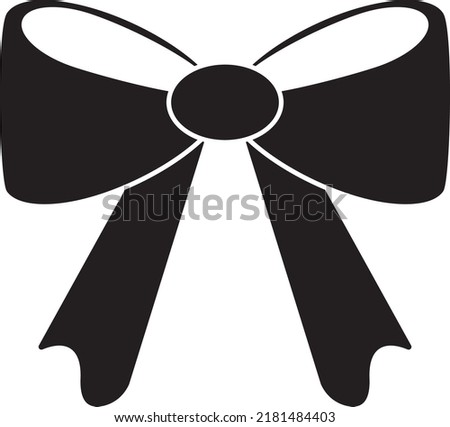 Bow Icon Black Silhouette, Cutout Vector Illustration, isolated Bow, papion, papillon, fiocco, ribbon icon for paper, web design, logo, app, UI. EPS10