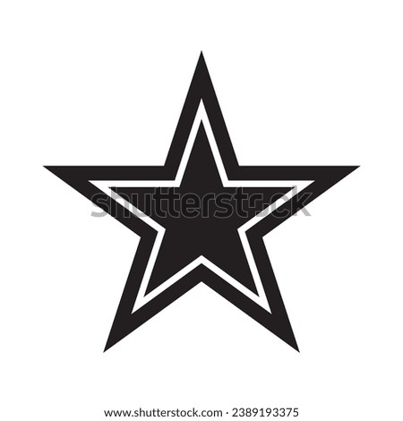 vector black star with cutout inline, tattoo stencil art old school style star shape with double outline illustration isolated white background traditional tatuaggio marie luciano 