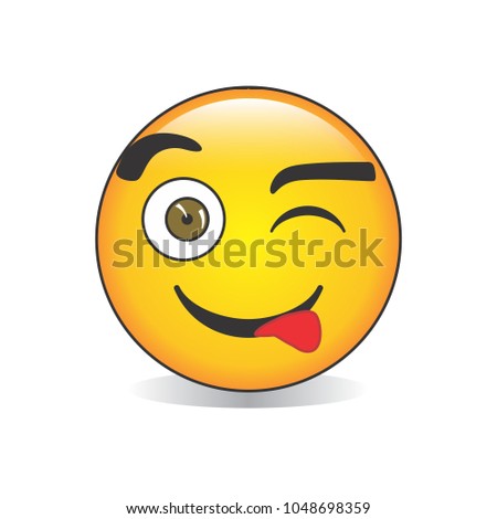 Winking Face With Tongue Emoji Vector