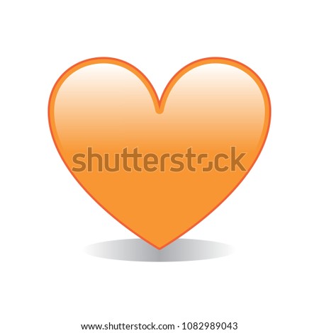 Orange Heart Emoji Vector