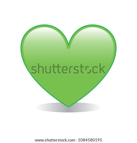 Green Heart Emoji Vector