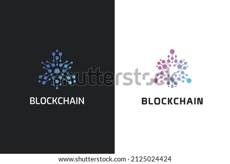 Abstract Digital Cryptocurrency Business Logo. Blockchain Exchange Digital Wallet and Money Electronic. Trust Future Payment Internet.