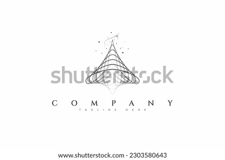 Fractal Geometric Abstract Black Hole Cone Shape Star and Space Logo Business Company.