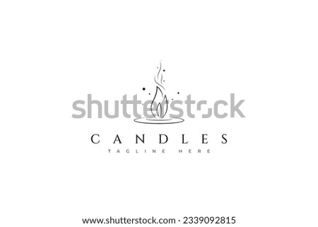 Candle Light Minimalist Logo Romance Luxury Business Ornament and Decoration Sign Symbol
