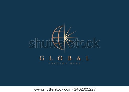 Innovative Global Logo Business Linear World Map Web Internet Connection