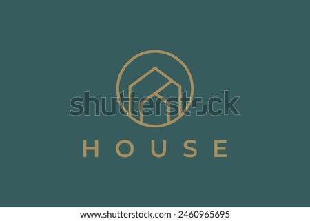 Elegant Minimalist Comfort House Real Estate Logo Hexagon for Business Property