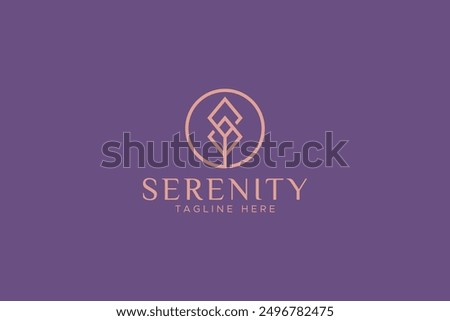 Serenity Nature Balance Logo Geometric Tree Plant Illustration