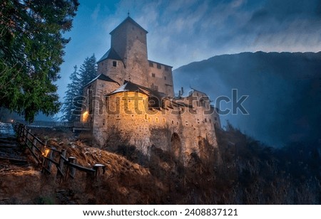 Similar – Image, Stock Photo Castle in the mountains under the Milky Way
