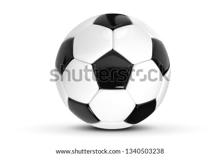 Realistic soccer ball or football ball on white background. 3d Style vector Ball isolated on white background Stockfoto © 