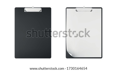 Writing pad with copy-space. Clipboard with blank papers and copy space for mock up isolated on white background. Notepad.
