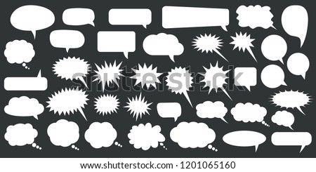 Set of speech bubbles. Blank empty vector white speech bubbles. Cartoon balloon word design.