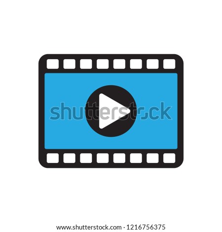 Video icon in flat style vector