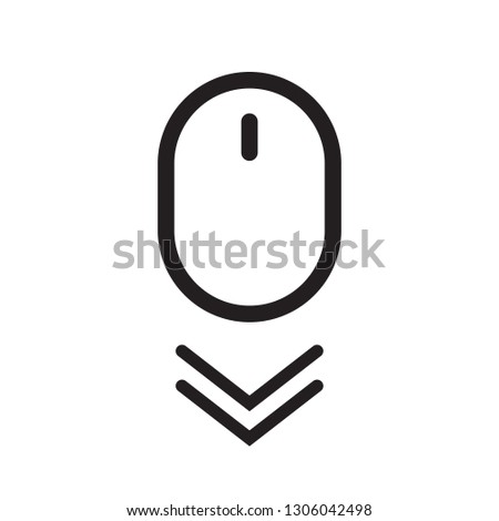 Scroll down vector icon, computer mouse symbol. 