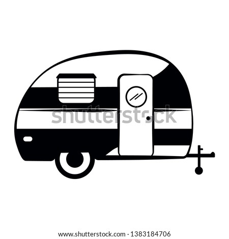 Camper trailer icon, Camper vector Illustration isolated