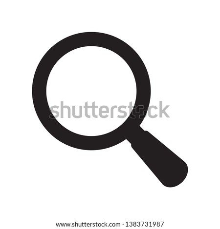 Search icon. Magnifying glass icon, vector magnifier or loupe sign.