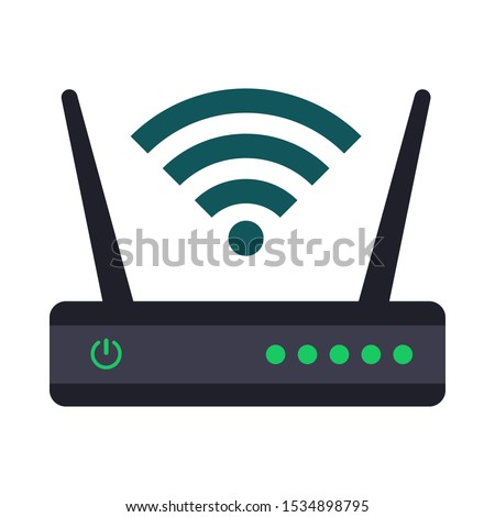 Router flat icon. Router icon. Wi-Fi router. Web site page and mobile app design vector element.