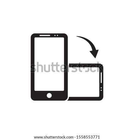 Rotate smartphone isolated icon. Device rotation symbol. Mobile screen horizontal and vertical turn.