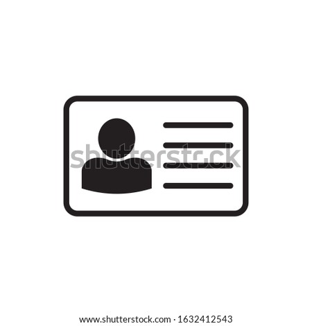 id card icon, vector isolated illustration