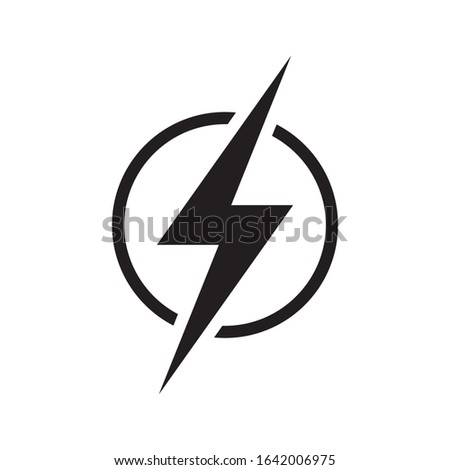 Lightning electric power icon vector