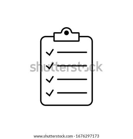 Checklist icon isolated on background. Clipboard thin line icon. Checklist sign symbol for web site and app design.