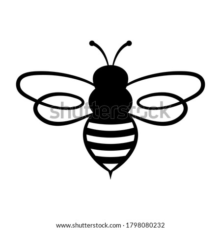 Bee icon on white background