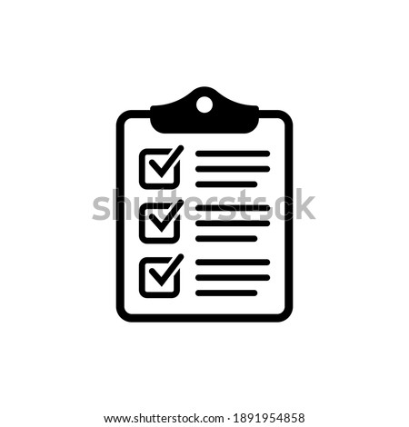 Clipboard with checklist icon, symbol for web site and app design. Vector illstration.