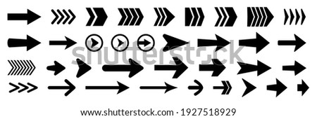 Set of new style black vector arrows isolated on white. Arrow vector icon. Arrows vector illustration collection