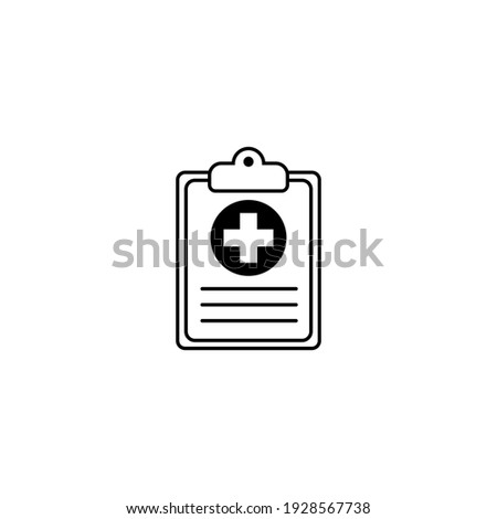 Health care diagnosis clipboard line icon design template. Vector icon.